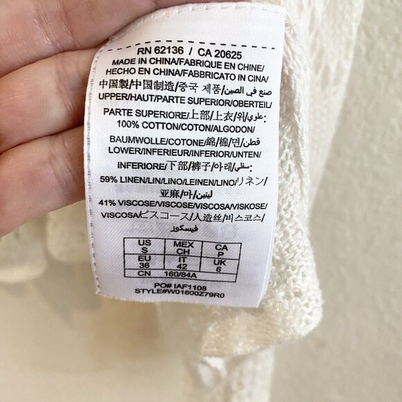 Guess Los Angeles Off-White Ivory Color Sheer Lace Sleeveless Top Small - Picture 4 of 8